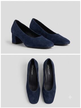 Jeffrey Campbell "Bitsie" Suede Block-Heel Pump, Navy